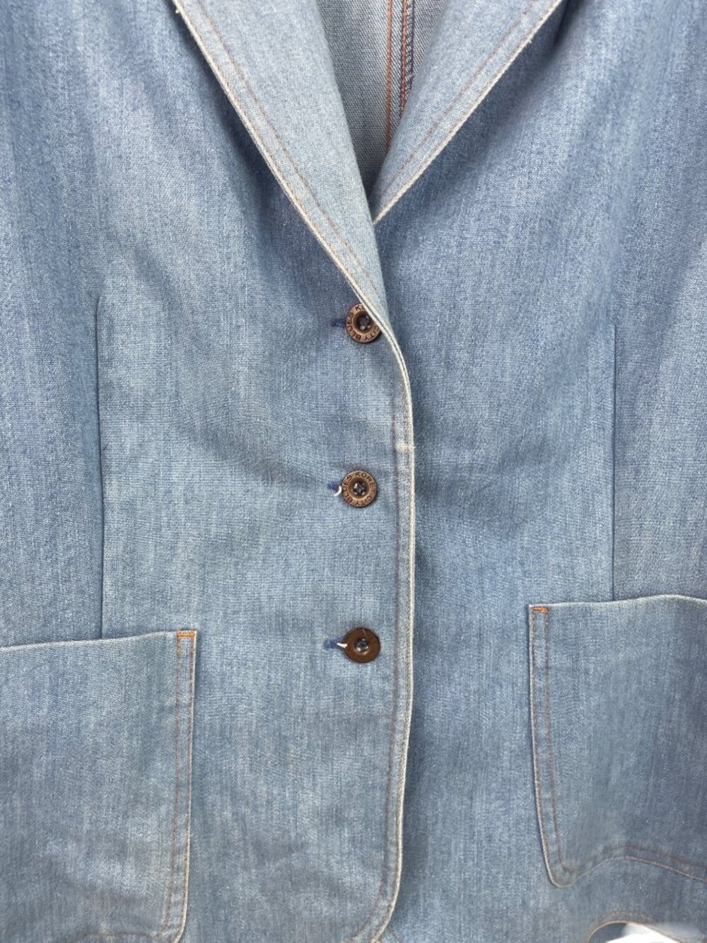 Vintage Koret City Blues Denim Blazer Two Button Pockets Womens Size 12 (42) - Picture 4 of 8